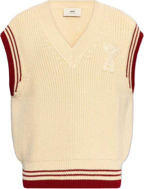 Ami Paris de Coeur V-Neck Knitted Vest
