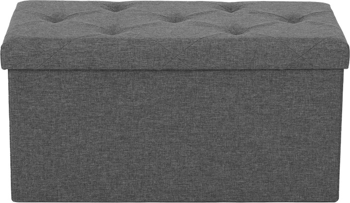MAYEERTY Storage Ottoman with Thicker Foam Padded Seat, Folding Foot Rest for Living Room End of Bed Bench