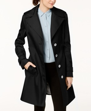calvin klein belted hooded maxi coat