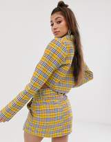 Thumbnail for your product : O'mighty O Mighty cropped blazer in bright check co-ord