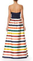 Thumbnail for your product : Carolina Herrera Striped Strapless Bustier Gown, Multi Stripe