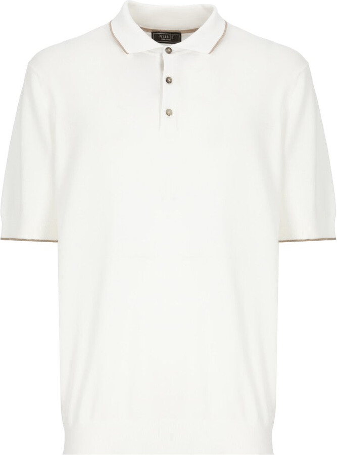Peserico White Cotton Polo Shirt
