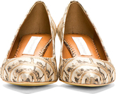 Thumbnail for your product : Stella McCartney Tan Mock-Croc Jacquard Heels
