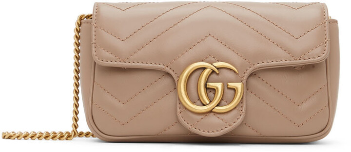 Gucci GG Marmont Matelasse Super Mini Bag Dusty Pink in Leather with  ANTIQUE GOLDTONE - US