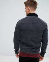 Thumbnail for your product : ONLY & SONS Denim Jacket With Borg Collar