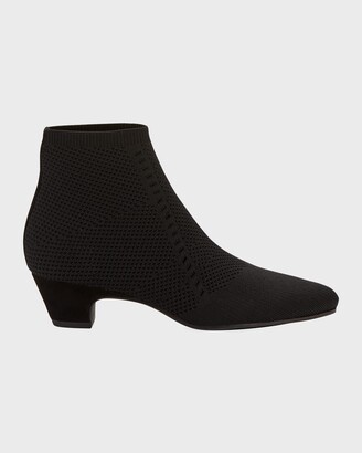 Eileen Fisher Purl Stretch-Knit Fabric Booties