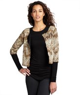 Thumbnail for your product : Romeo & Juliet Couture beige sequin cotton cropped jacket
