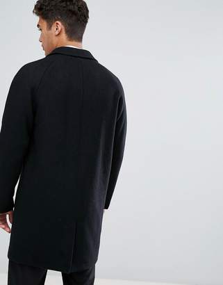 Bershka Smart Overcoat In Black