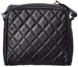 Chanel Black Quilted Caviar Leather Messenger Bag