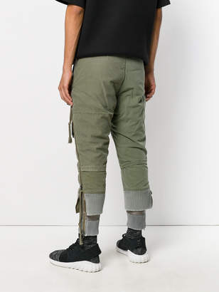 Moncler X Greg Lauren layered cropped cargo trousers