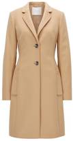 Regular-fit wool-blend coat with lape 