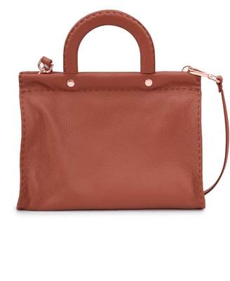 Ted Baker Leather Stitch Detail Small Tote Bag Colour: BROWN, Size: On