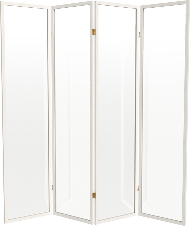 Red Lantern Oriental Furniture 6 ft. Tall Clear Screen White - 4 Panel