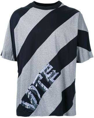 Juun.J diagonal stripe T-shirt