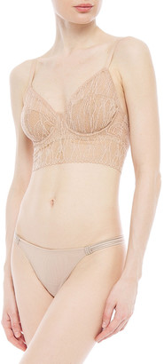 La Perla Tulle Nervures Satin-trimmed Stretch-tulle Low-rise Thong