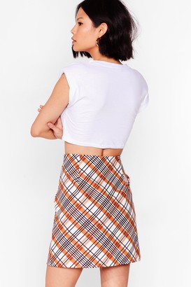 Nasty Gal Womens Check Up on Them Slit Mini Skirt