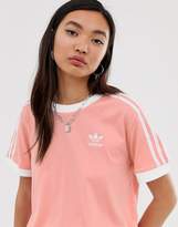 Thumbnail for your product : adidas adicolor three stripe t-shirt in pink