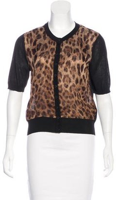Dolce & Gabbana Leopard Print Short Sleeve Cardigan