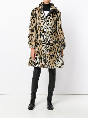 Twin-Set A-line leopard print coat