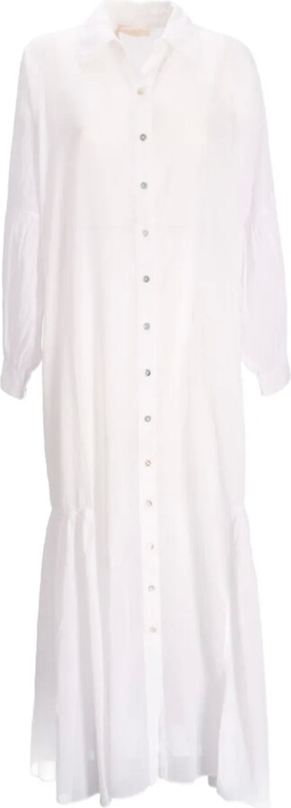 Devotion Button-Front Tiered Shirt Maxi Dress