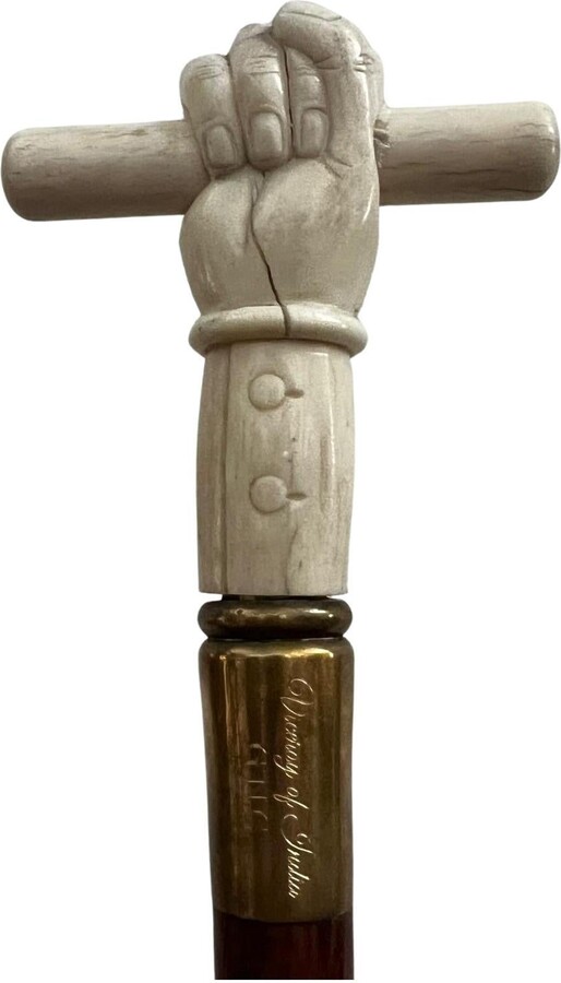 1stDibs Antique Victorian Ivory Rosewood Walking Cane Stick G.n.c. Viceroy Of India