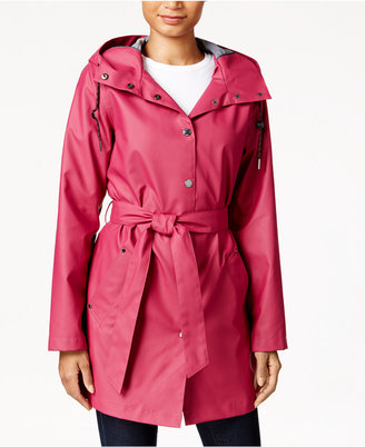 Laundry by Design Hooded Water-Resistant Belted Raincoat