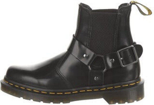 dm patent chelsea boots