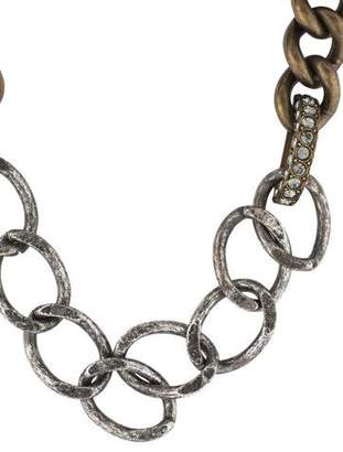 Lanvin Crystal & Ribbon Chain Necklace