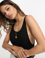 Thumbnail for your product : ASOS DESIGN scoop back bodysuit with drop arm hole in black