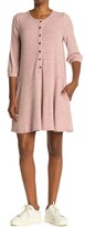 Thumbnail for your product : MelloDay Knit Rib 3/4 Sleeve Button Front Dress