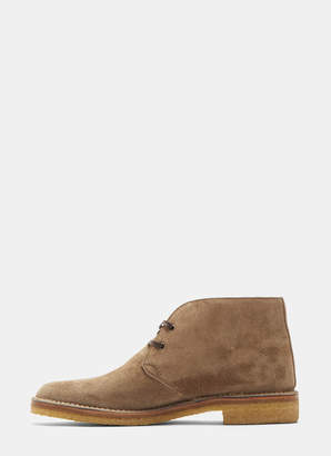 Gucci Suede Embroidered Appliqué Ankle Boots in Beige