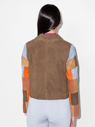 Rixo Dionne patchwork suede jacket