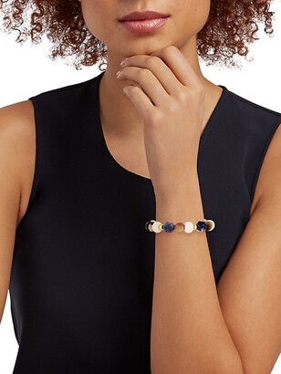 Nest 22K Goldplated & Lapis Lazuli Stretch Bracelet