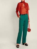 Thumbnail for your product : Diane von Furstenberg Baker Polka Dot Print Silk Pussy Bow Blouse - Womens - Red Print