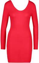 Thumbnail for your product : boohoo Petite Basic Long Sleeve Scoop Back Dress