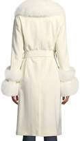 Thumbnail for your product : Sofia Cashmere Fur Shawl-Collar & Double-Cuff Coat