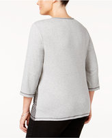 Thumbnail for your product : Karen Scott Plus Size Printed Split-Neck Top, Only at Macy's