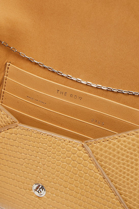 The Row Envelope Croc-effect Leather Clutch