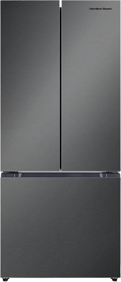 Hamilton Beach French Door VCM Fridge, 16.6 Cu. Ft., Black Stainless Steel