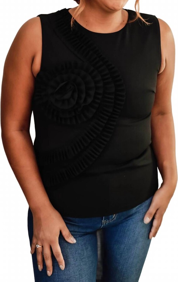 INA Fashion Flower Bond Blouse In Black