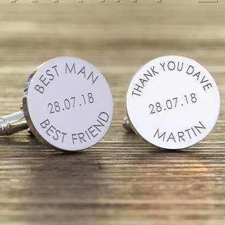 Nest Personalised Any Message Silver Cufflinks