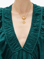 Thumbnail for your product : Mes Demoiselles Calixte Ruffled Cotton-poplin Mini Dress - Green