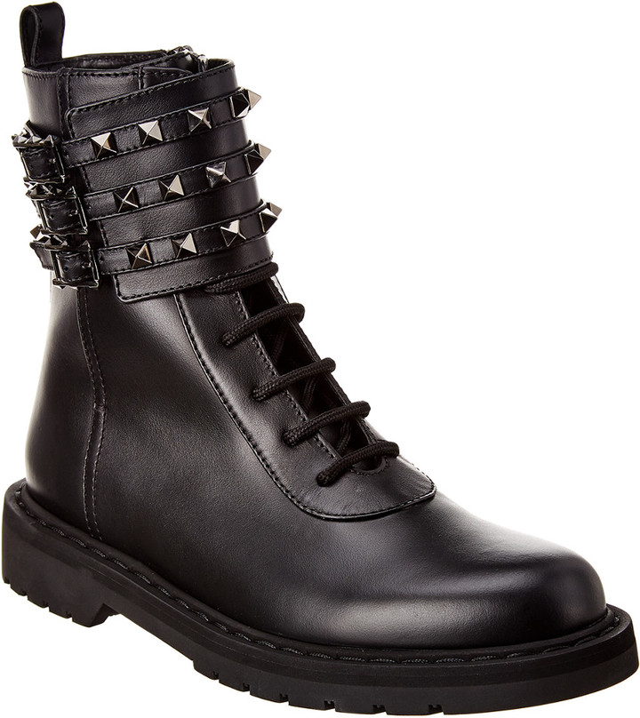 valentino rockstud combat boots