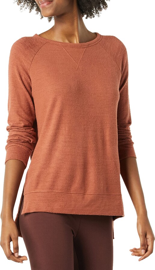 Daily Ritual Women's Cozy Knit Relaxed-Fit Long-Sleeve Open Crewneck Shirt  - ShopStyle