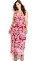 Thumbnail for your product : INC International Concepts Plus Size Printed Empire-Waist Maxi Dress