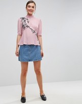Thumbnail for your product : Asos Design ASOS Puff Sleeve Embroidered Blouse
