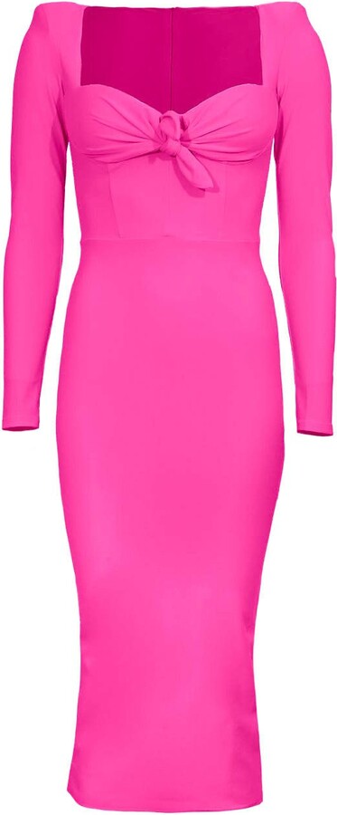 Alex Perry Kellan Sweetheart Cup Long Sleeve Dress