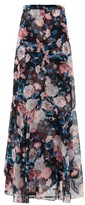 Thumbnail for your product : Erdem Glacinta Floral-print Silk Crepe De Chine Skirt - Black Pink
