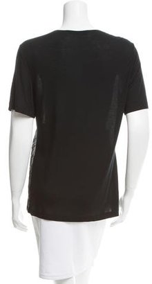Jason Wu Lace-Accented Short Sleeve Top