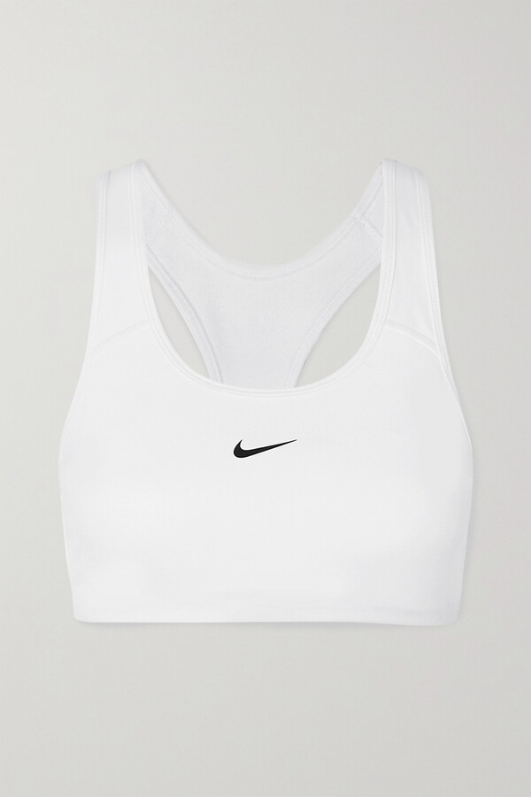 Nike Swoosh Dri-fit Sports Bra - White - ShopStyle
